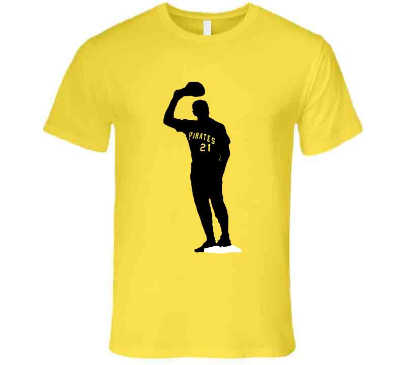 theSteelCityTshirts Roberto Clemente Silhouette Pittsburgh Baseball Fan T Shirt Premium / Daisy / 2 X-Large