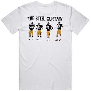 The Steel Curtain Pittsburgh Football Fan Retro Sign T Shirt
