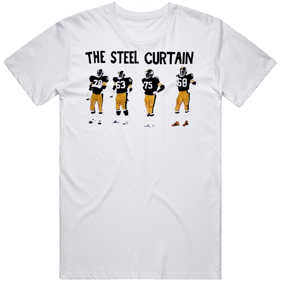 The Steel Curtain Pittsburgh Football Fan Retro Sign T Shirt