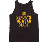 On Sundays We Wear Black Pittsburgh Football Fan Distressed T Shirt