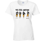 The Steel Curtain Pittsburgh Football Fan Retro Sign T Shirt