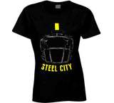 Pittsburgh Football Fan Helmet Silhouette T Shirt