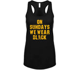 On Sundays We Wear Black Pittsburgh Football Fan Distressed T Shirt
