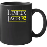 Retro Lemieux Jagr 92 Pittsburgh Hockey Fan T Shirt