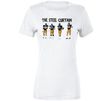 The Steel Curtain Pittsburgh Football Fan Retro Sign T Shirt
